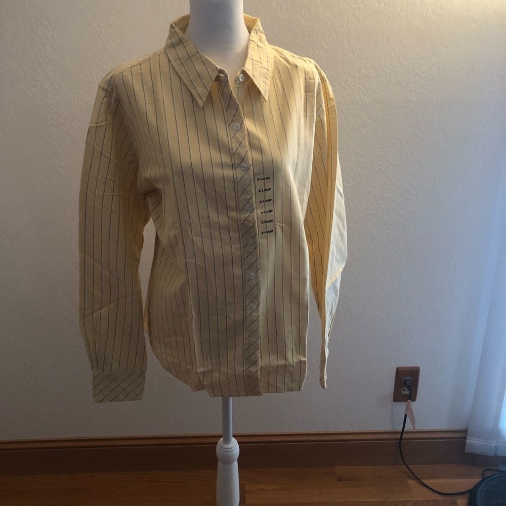 Yellow striped Crable for Her button down